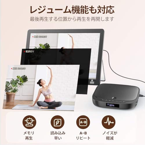 ミニDVDプレーヤー1080Pサポート DVD/CD再生専用モデル リージョンフリー CPRM対応、Blue-ray非対応、USB/TFカード再生、HDMI/AV/AUX端子搭載 日本語説明書付き (ブラック)の詳細・まとめ 画像