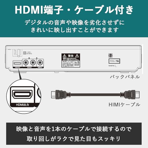 [山善] DVDプレーヤー 再生専用 CPRM対応 HDMI対応 リッピング機能 SDカード/USBメモリ HDMIケーブル/AVケーブル/リモコン付き CDVP-43HD(B)の特徴・詳細 画像