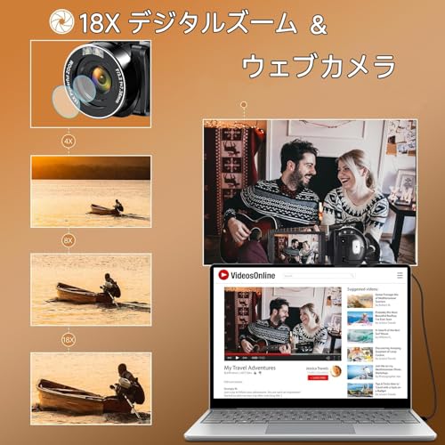 ビデオカメラ 4K録画 8000万画素 3.0"IPS HDスクリーン Vlogging カメラ IRナイトビジョン 18倍デジタルズーム 270度回転可能 画面 自撮り 32GBのSDカード MIC 外付けマイク 1500mAhリチウムイオンバッテリー リモコン 付き 6ヶ国語取扱説明書 YouTubeカメラ 旅行Vlog 軽量 携帯便利 卒業式 学生 初心者 セットの特徴・詳細 画像