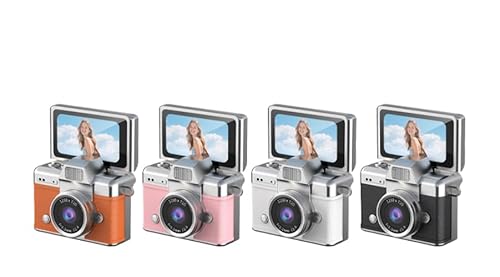 [Xiaipomu]コンパクトデジタルカメラ フリップミニカメラ 高耐久バッテリー内蔵 アングル自由調整 ハイクオリティ動画撮影 子供用安全設計｜学校行事・日常生活・アウトドア記録に オレンジ色の特徴・詳細 画像
