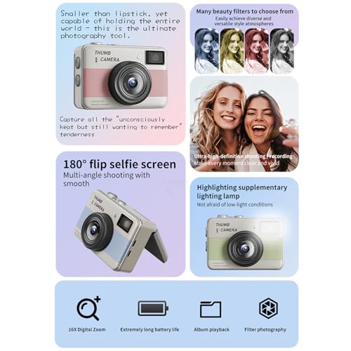 ポケットサイズの1.47インチLCDスクリーンキーチェーンカメラ、解像度6800W、反転デザイン1080pビデオキーチェーンサイズカメラの特徴・詳細 画像