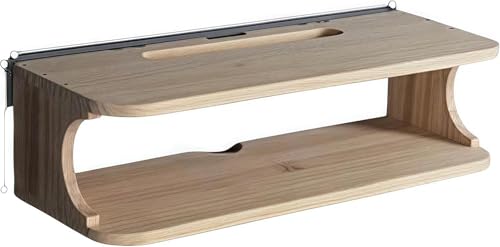 Barino シェルフオーディオラック壁掛けシェルフテレビハンガーキャビネット無垢材テレビルーターセットトップキャビネットステレオリモコンDVDプレーヤープロジェクター収納多機能ディスプレイコンビネーショントップボックス、棚、ドリルなし (60cm) 1