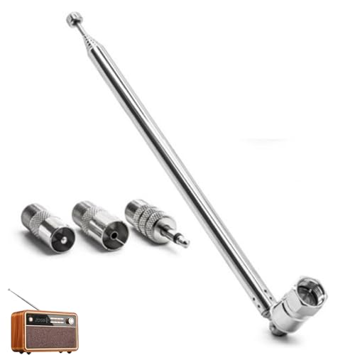 KASELIN FM ラジオアンテナ 伸縮アンテナ Fタイプ 75Ω 3.5mm PALオスメス 3種変換コネクタ付き 7セクション ロッドアンテナ 室 高感度 Tivoli Audio YAMAHA JVC SONY BOSE Pioneer ONKYO Marantz Sherwood Denon ミニコンポ チューナー レシーバーなど 1