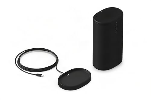 Sonos Play 【4月23日 ステレオ再生 最大24時間稼働 バッテリー内蔵 Bluetooth Wi-Fi ポータブルスピーカー ステレオペア対応 Bluetoothグループ機能 充電ベース付属 ブラックの特徴・詳細 画像