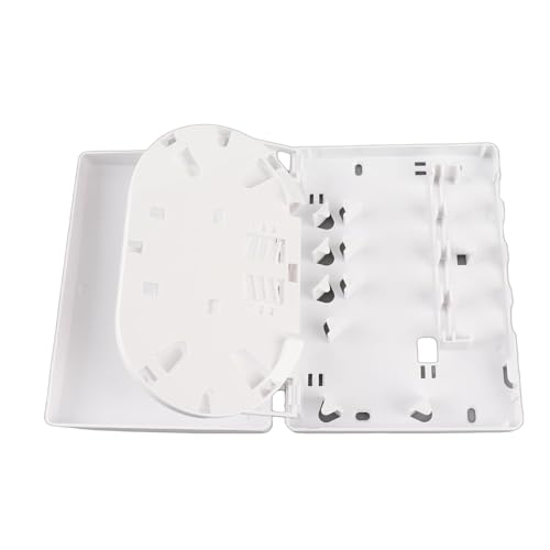 光ファイバー分配ボックス 4コア デスクトップ型 FTTH 光スプリッター対応 - ABS素材 耐衝撃 簡単設置 壁掛け 横置き対応 室内用 1