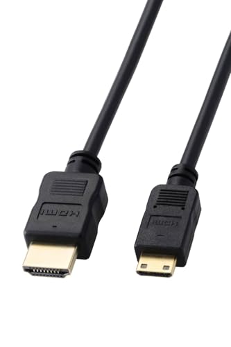 エレコム mini HDMI - HDMI 変換ケーブル 2m スリムケーブル 4K/30Hz HEC/ARC対応 双方向通信 [より豊かな色表現が可能に] (ミニHDMI タイプCオス to HDMI タイプAオス) ディスプレイ/パソコン/プロジェクターなどに ECDH-HD14EMS20B 1