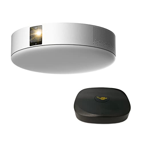Aladdin X2 Plus ワイヤレス HDMI コネクター2 セット 第2世代 Wi-Fi6対応 アラジン エックス 2 プラス プロジェクター 900 ANSIルーメン 天井照明 LEDシーリングライト スピーカー テレビ フルHD 家庭用 映画 ホームシアター 短焦点 スマホ対応 bluetooth ゲーム ブルーレイ Harman Kardon ドルビーオーディオプラスの外観・全体像 画像