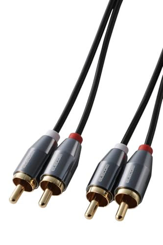 エレコム オーディオケーブル RCA - RCA 赤白 1m L/Rそれぞれのサウンドを再生 [信号の歪みや伝送ロスが少ない] 音楽プレーヤー/CDラジカセ/コンポアンプ/スピーカー ブラック ECDH-WR10BK 1