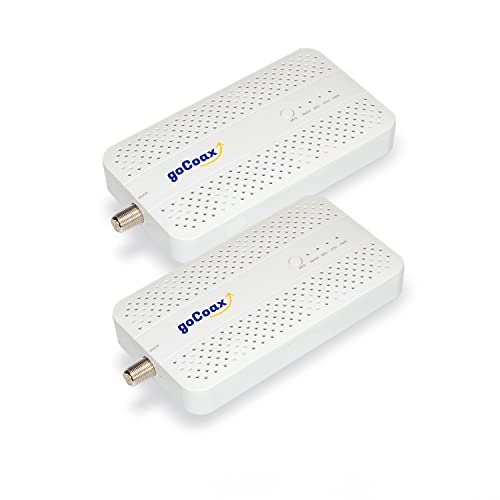goCoax MoCA 2.5アダプター、2.5GbEイーサネットポート付き。MoCA 2.5。2.5GbEポート1個。既存の同軸ケーブルで2.5Gbps帯域幅を提供します。ホワイト(2パック、MMA2500D)の外観・全体像 画像