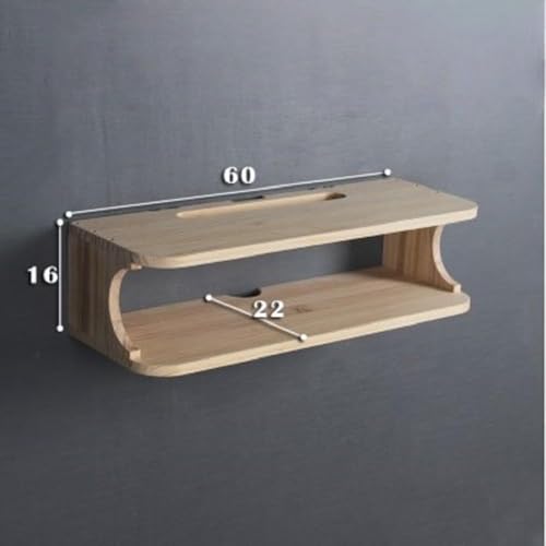 Barino シェルフオーディオラック壁掛けシェルフテレビハンガーキャビネット無垢材テレビルーターセットトップキャビネットステレオリモコンDVDプレーヤープロジェクター収納多機能ディスプレイコンビネーショントップボックス、棚、ドリルなし (60cm)の特徴・詳細 画像