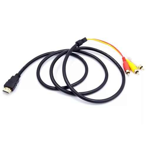 HDMI to RCA変換ケーブル HDMI to AVコンバータデジタル 3RCA/AV 変換ケーブル コンポジットケーブル 1.5メートル（ブラック）の詳細・まとめ 画像