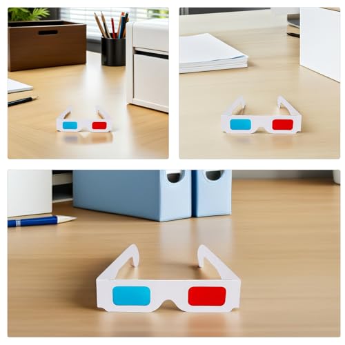NUOLUX 3D映画用紙製メガネ 赤青アナグリフフレーム 200個 映画鑑賞 3Dゲーム コンサート対応の特徴・詳細 画像