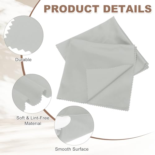 uxcell マイクロファイバーレコードクリーニングクロス2枚セット 40×40cm 静電気防止 マイクロファイバータオル ほこりが出ない レコード・ビニール・眼鏡・TV画面・ノートPC用 グレーの特徴・詳細 画像