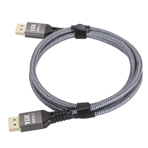 DisplayPort 2.1ケーブル 16K 30Hz 40Gbps、Dynamic HDRおよび3Dに対応したDisplayPort 2.1オス・オスケーブル、G-SyncおよびFreeSync対応ゲーミングモニター用、1メートルの詳細・まとめ 画像
