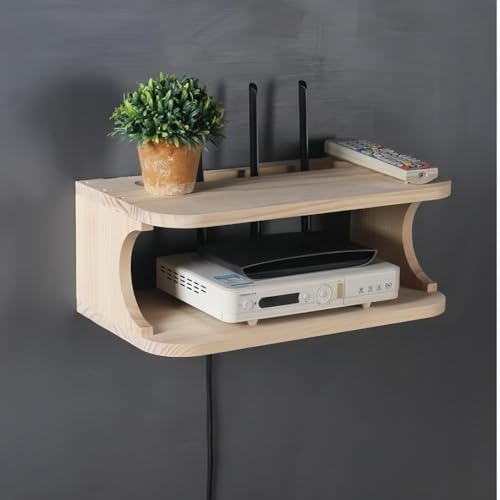 Barino シェルフオーディオラック壁掛けシェルフテレビハンガーキャビネット無垢材テレビルーターセットトップキャビネットステレオリモコンDVDプレーヤープロジェクター収納多機能ディスプレイコンビネーショントップボックス、棚、ドリルなし (60cm)の詳細・まとめ 画像