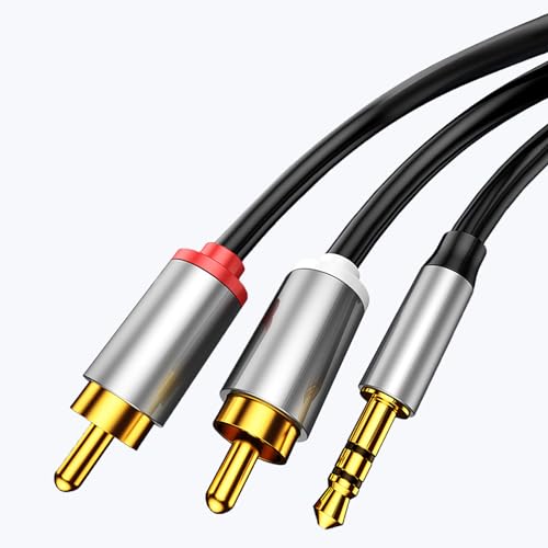 TRkin 3.5 mm回転デュアル蓮華AV線2 RCAプラグ変換線2 mミニピンAV変換器パソコンスピーカー線1分2オーディオ線ブラック [並行輸入品] 1