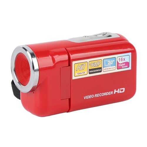 小型デジタルカメラ、1600万画素のコンパクトDVカメラ、2インチTFTカラー液晶ディスプレイ搭載、16倍デジタルズーム、落下防止機能付きビデオカメラ—初心者やお子さまへのギフトに最適 (32GB)の特徴・詳細 画像