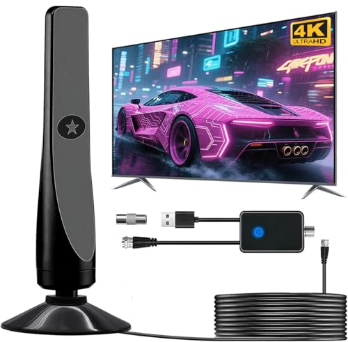 室内アンテナ 550KM 受信範囲 テレビアンテナ 4K HDTV 地デジアンテナ 360度全方位受信 信号ブースター ブースター内蔵 高性能 高感度 設置簡単 USB式 全種類 薄型&小型 UHF VHF 対応 取扱説明書の外観・全体像 画像