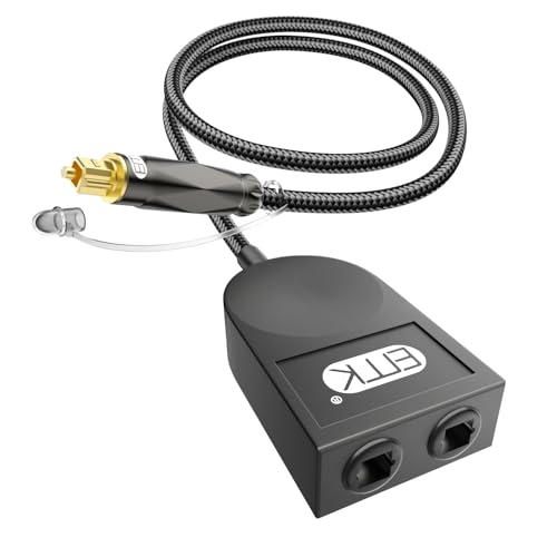 EMK 光デジタル 分配器-1入力-2出力 TOSLINK 光デジタルケーススプリット 金メッキ角型 LPCM 2.0、ドルビーデジタル、DTS 5.1chをサポート(0.5m)の外観・全体像 画像