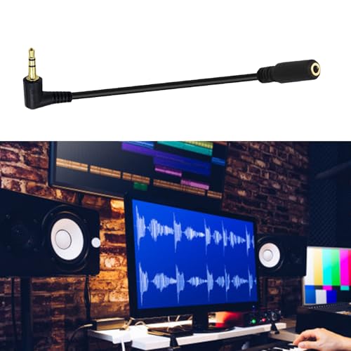 3.5 ミリメートル角度オス - メスアダプタ高忠実度 90 度 3.5 ミリメートル - TRRS ステレオケーブル狭いスペースケーブル用の詳細・まとめ 画像