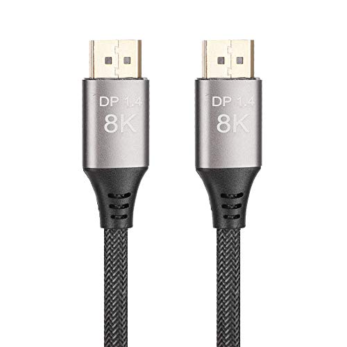 DP 1.4 データケーブル、8K/4Kモニター用DisplayPort 1.4ケーブル、24K金メッキコネクタ搭載の32.4Gbps帯域幅ビデオケーブル（コンピューターのグラフィックスカードおよびディスプレイ用） (1. クム) 1