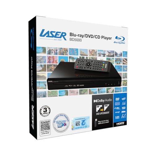 LASER レーザー BLU-BD5000 リージョンフリー BD/DVDプレーヤー Digital 7.1 (リージョン切替説明書、HDMIケーブル付属) 【3年延長保証可】の特徴・詳細 画像