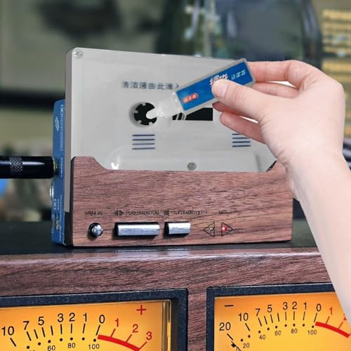 カセットテープヘッドクリーナー - カセットテー プクリーニングキット,家庭用ブームボックスデッキレコーダーのためのオーディオダストリムーバーコンパクトケアセットの特徴・詳細 画像