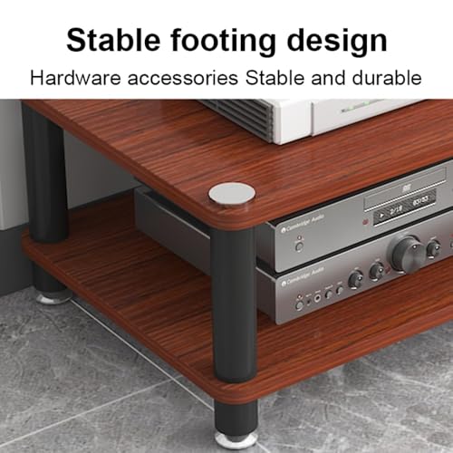 HiFiラック木製&エルAVスタンド1/2/3/4段TVスタンドプレミアムHiFiシェルフオーディオラックホームシアター用（ホワイト1段）の特徴・詳細 画像