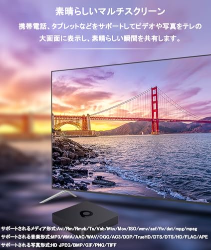 HYEIOL 4K tv box ボックス スマート android tv box 5G WI-FI ブルートゥースあり テレビボックス マルチ HDD Android 10 解像度1280x1024 ストレージ TFカード/USBメモリ/外付 HDMI/AVコンポーネント出力 (2+16G)の特徴・詳細 画像