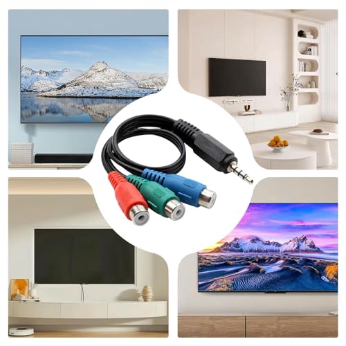 オーディオビデオアダプターケーブル | シンプルでクリアなデザインのビデオアダプターケーブル | オーディオビデオケーブル ソフトメスコネクタケーブル伝送 TV コンピュータープレーヤー MP3用の特徴・詳細 画像