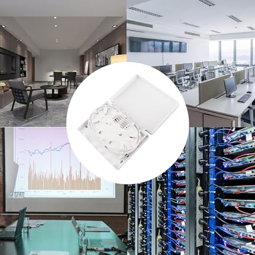 光ファイバー分配ボックス 4コア デスクトップ型 FTTH 光スプリッター対応 - ABS素材 耐衝撃 簡単設置 壁掛け 横置き対応 室内用の特徴・詳細 画像