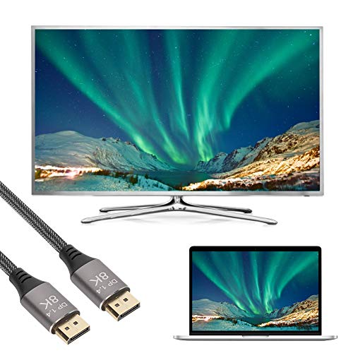 DP 1.4 データケーブル、8K/4Kモニター用DisplayPort 1.4ケーブル、24K金メッキコネクタ搭載の32.4Gbps帯域幅ビデオケーブル（コンピューターのグラフィックスカードおよびディスプレイ用） (1. クム)の特徴・詳細 画像