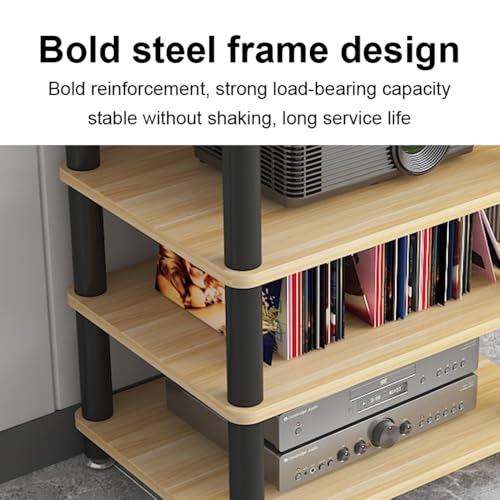 HiFiラック木製&エルAVスタンド1/2/3/4段TVスタンドプレミアムHiFiシェルフオーディオラックホームシアター用（ホワイト1段）の特徴・詳細 画像