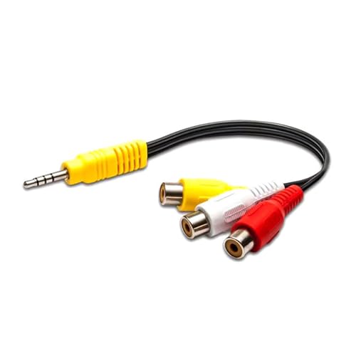 3.5mmから3RCAサウンドケーブル 3.5mmオス-3RCAメス Yスプリッター サウンドステレオコード アンプシアタービデオ伝送ケーブル交換用。の外観・全体像 画像