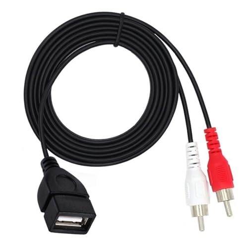 USB2.0 メス - 2RCA サウンドケーブル USB2.0-2RCA オス スプリッタ アダプタ コード 電話 タブレット ホームシアター HDTV コンポジット ケーブル用の特徴・詳細 画像