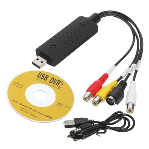 POPETPOP 黒色ABS素材のUSB電源ビデオキャプチャーデバイス ビデオ音声の 録画機能搭載 MPEGビットレート調整対応 映像変換やテープダビングに最適の外観・全体像 画像