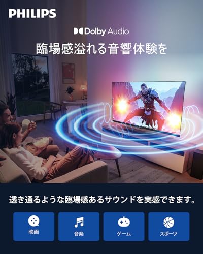 Philips(フィリップス) チューナーレステレビ 32型 Google TV ネット動画対応 Bluetooth USB 壁掛け スマートテレビ Dolby Audio Google Cast内蔵 音声検索対応の特徴・詳細 画像