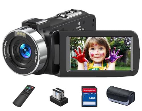 ビデオカメラ 8K HDMI出力WIFI機能6400万画素18倍デジタルズームYouTubeカメラ 3インチタッチモニター IRナイトビジョン機能vloggingカメラ2.4Gリモコン予備バッテリー64ＧＢのＳＤカード付属日本語システム+説明書（ベシックセット）… 1