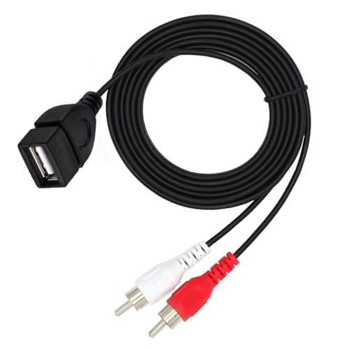 USB2.0 メス - 2RCA サウンドケーブル USB2.0-2RCA オス スプリッタ アダプタ コード 電話 タブレット ホームシアター HDTV コンポジット ケーブル用の特徴・詳細 画像