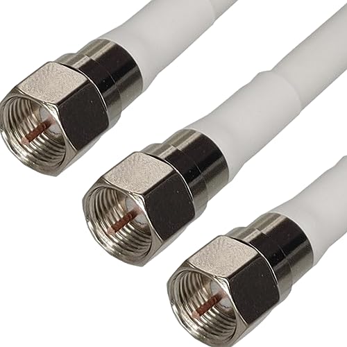 アンテナケーブル ホワイト 同軸ケーブル RG6 長さ指定 0.1m~50m 10cm単位 地デジ BS CS対応 テレビケーブル 両端F型接栓 1本 3本 5本 10本セット (0.2m, 1本セット)の外観・全体像 画像