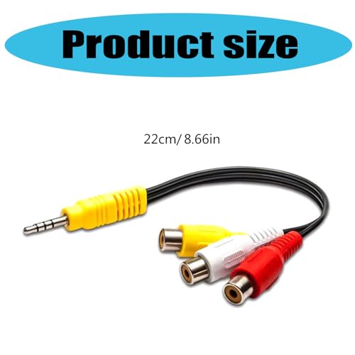 3.5mmから3RCAサウンドケーブル 3.5mmオス-3RCAメス Yスプリッター サウンドステレオコード アンプシアタービデオ伝送ケーブル交換用。の特徴・詳細 画像