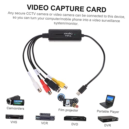 CAXUSD VHSデジタルへ変換可能な AVキャプチャカード USB Type-C接続対応 黒色ゴム素材採用 銅製部品使用 PCDVカムコーダー対応 音声映像同期機能搭載の詳細・まとめ 画像