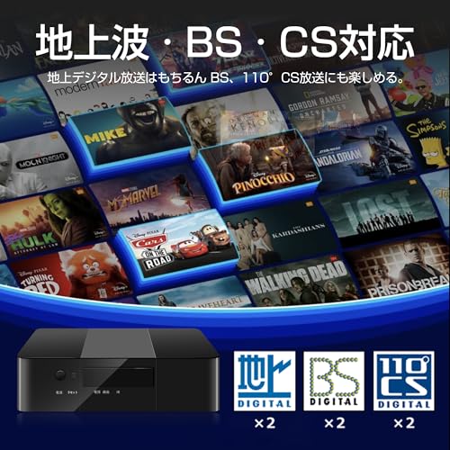 ASTEX TVチューナー 地上/BS/CS 3波対応 Wチューナー内蔵 裏番組録画可能 操作簡単 コンパクト設計 リモコン付 (アンテナ別売り)の特徴・詳細 画像