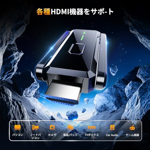 強化版 ワイヤレスHDMI 送受信機 WiFi6 二重アンテナ 小型 収納に便利 無線化 送受信機セット ワイヤレスディスプレイアダプター HDMI 無線 最大150m安定転送距離 WIFI&設定不要 映像音声同期出力 TV/PC/Mac/Laptop/Window/カメラ/監視カメラなど対応の特徴・詳細 画像