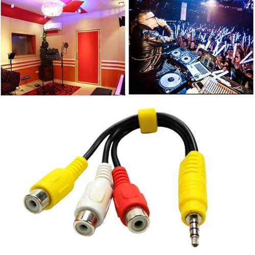 3.5mmから3RCAサウンドケーブル 3.5mmオス-3RCAメス Yスプリッター サウンドステレオコード アンプシアタービデオ伝送ケーブル交換用。の詳細・まとめ 画像