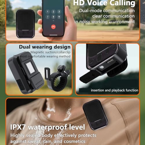 Sxhlseller ウェアラブルBluetoothスピーカー、クランプ内蔵ポータブルスピーカー、3W HDサウンド、IPX7防水、磁気マウント、 5.4、自転車、ジム、アウトドア、キャンプ、ハイキング用の特徴・詳細 画像