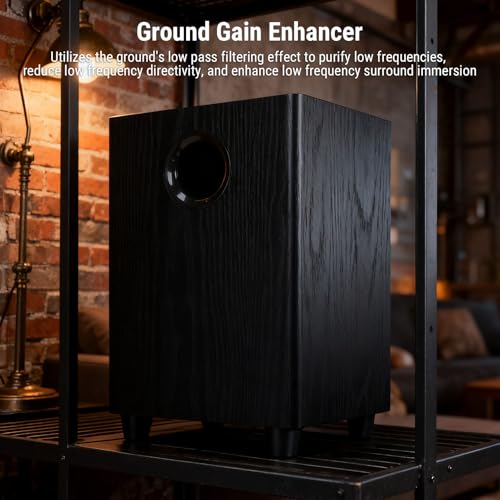 Acogedor パッシブサブウーファー 6.5 インチ 100W ホームシアタースピーカー、ステレオアンプレシーバー用重低音オーディオシステム、MDF 木製仕上げの詳細・まとめ 画像