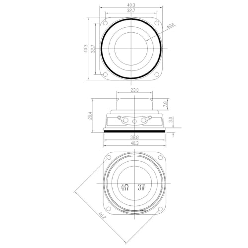 40mm 4オーム 3W ポータブル フルレンジ マルチメディア メタル 40mm 家庭用内部の特徴・詳細 画像