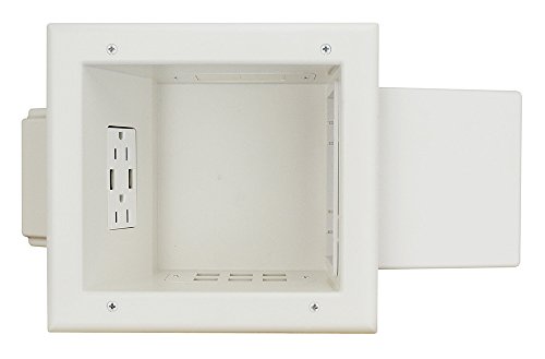 DATA COMM Electronics 45-0251-WH 埋め込み型 AV/HDMIケーブル 拡張可能なメディアボックスと4.0デュアルUSBポート付きの外観・全体像 画像