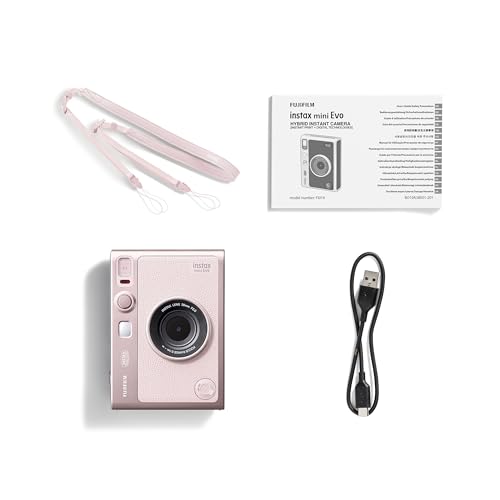 富士フイルム(FUJIFILM) チェキ Evo ハイブリッドインスタントカメラ(インスタントカメラ/スマホプリンター/デジタルカメラ) instax mini Evo ピンク INS MINI EVO G PK C “チェキ” instax mini Evo G PKの外観・全体像 画像